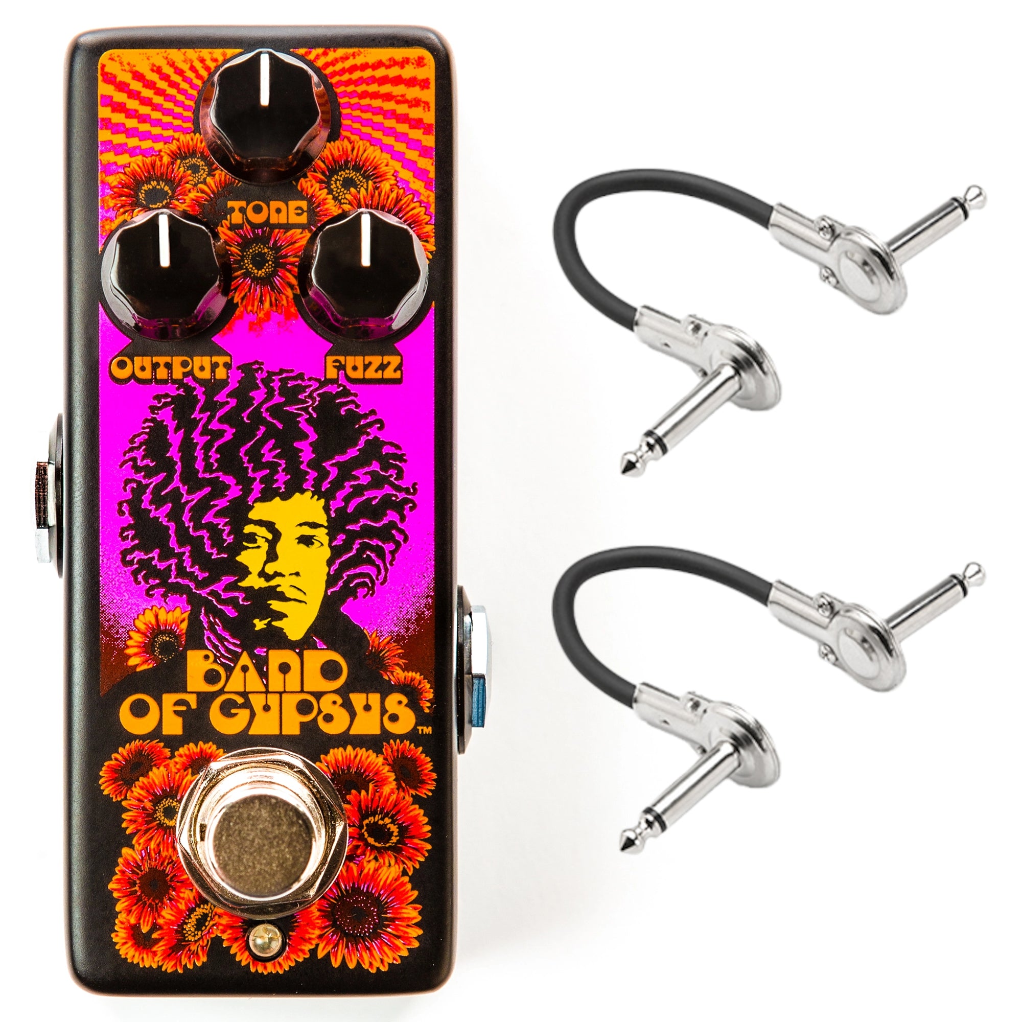 Dunlop Hendrix '68 Shrine Series Band of Gypsys Fuzz pedal - Shrine art, with cables