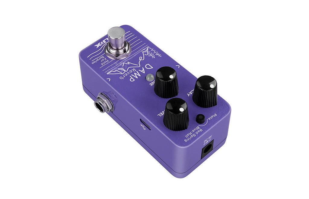 NUX NRV-3 Damp Reverb mini pedal — rear panel view