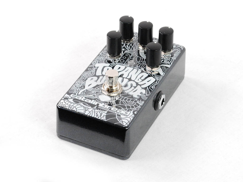 Catalinbread Topanga Burnside pedal — close-up of control knobs and footswitch