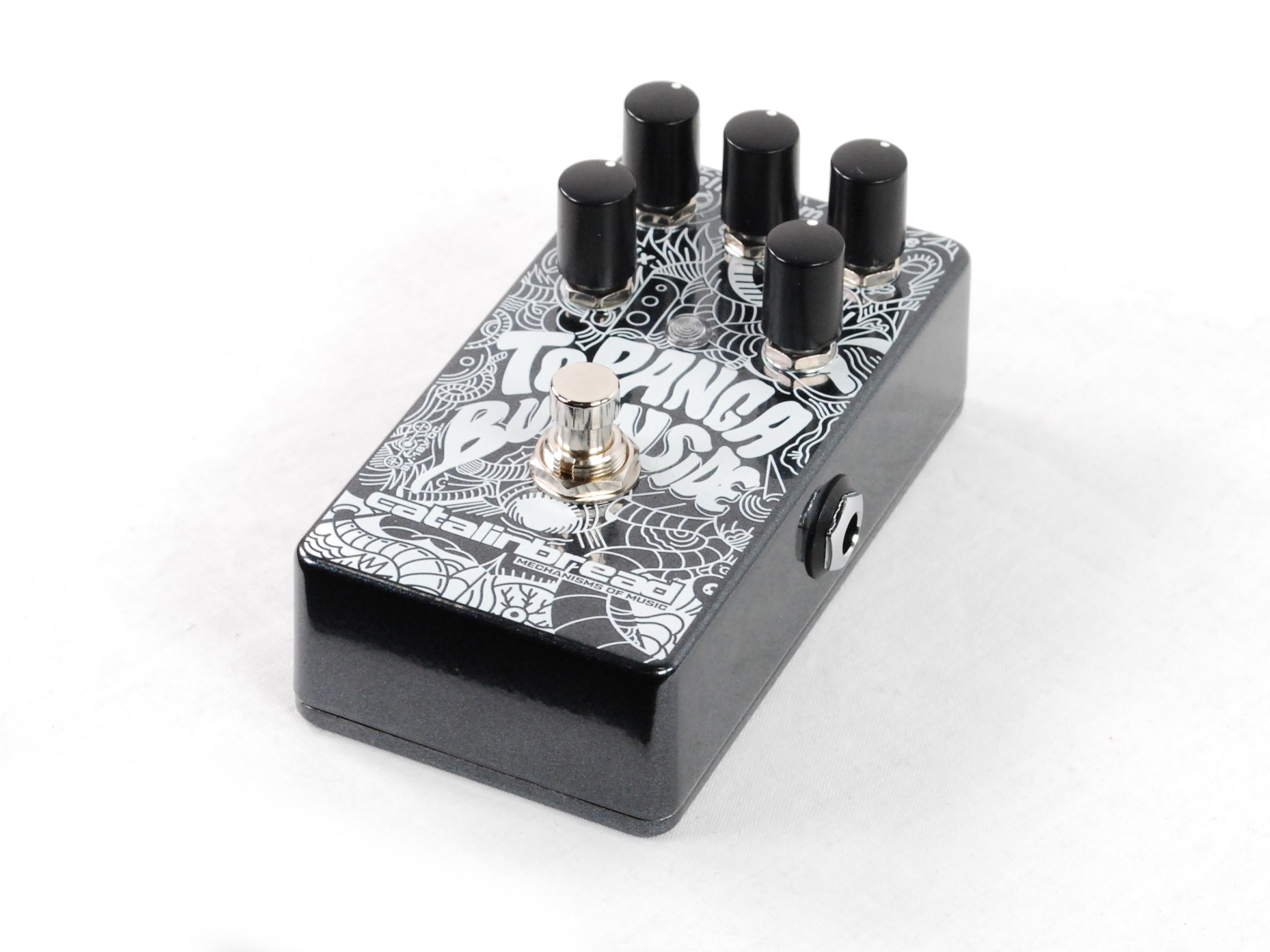 Catalinbread Topanga Burnside pedal — close-up of control knobs and footswitch