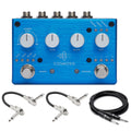 Pigtronix Cosmosis stereo reverb pedal — blue enclosure with cables included