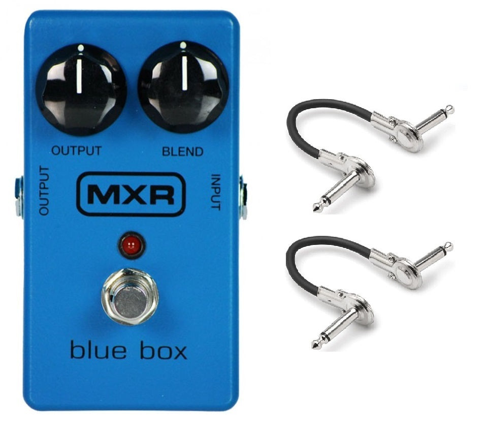 MXR M103 Blue Box octave fuzz — Output and Blend knobs top
