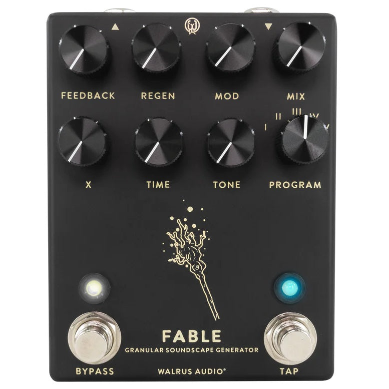 Walrus Audio Fable Granular pedal — black enclosure, top-down front view