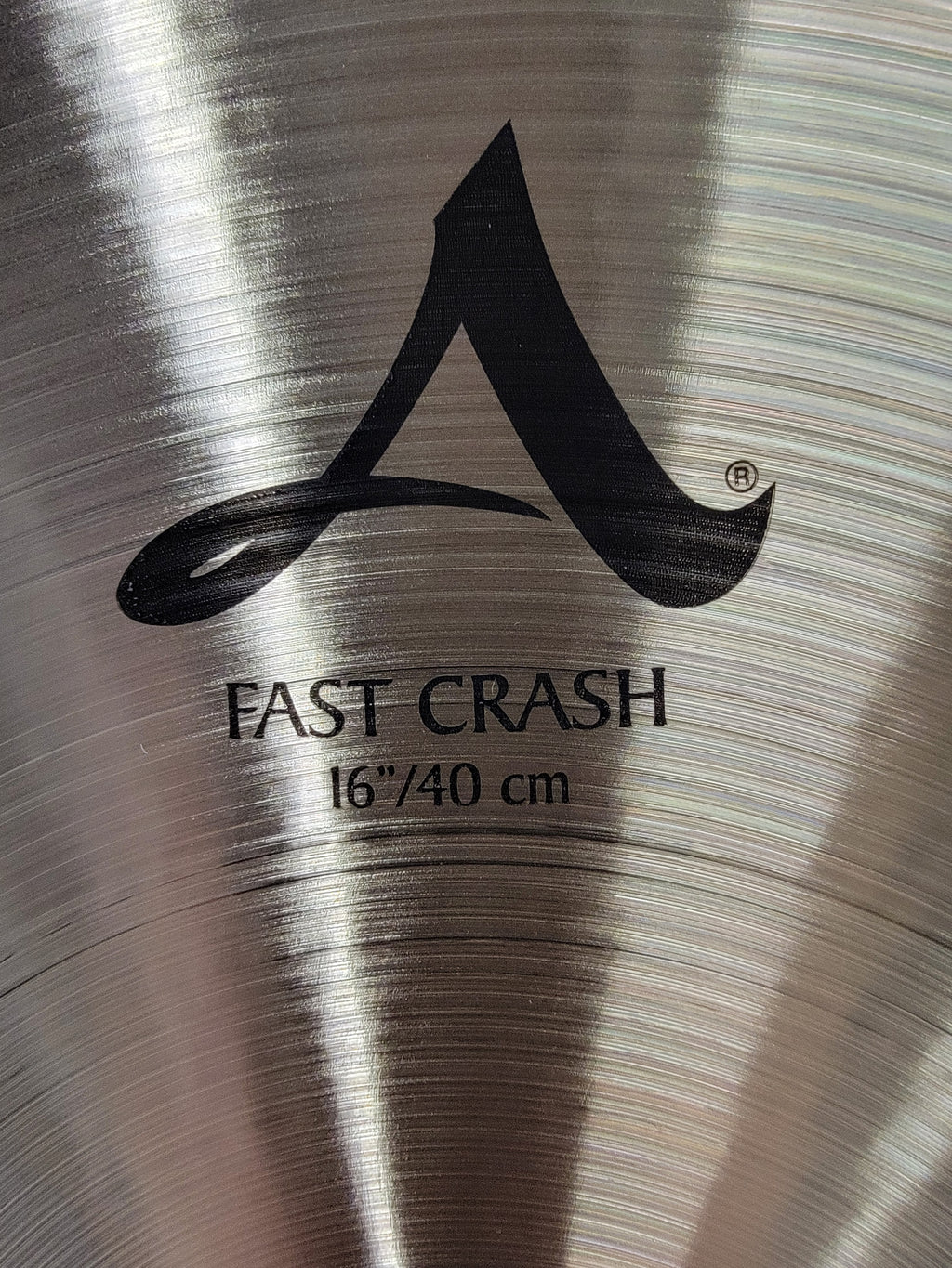 Zildjian A0266 Fast Crash cymbal — detail of bell and bow