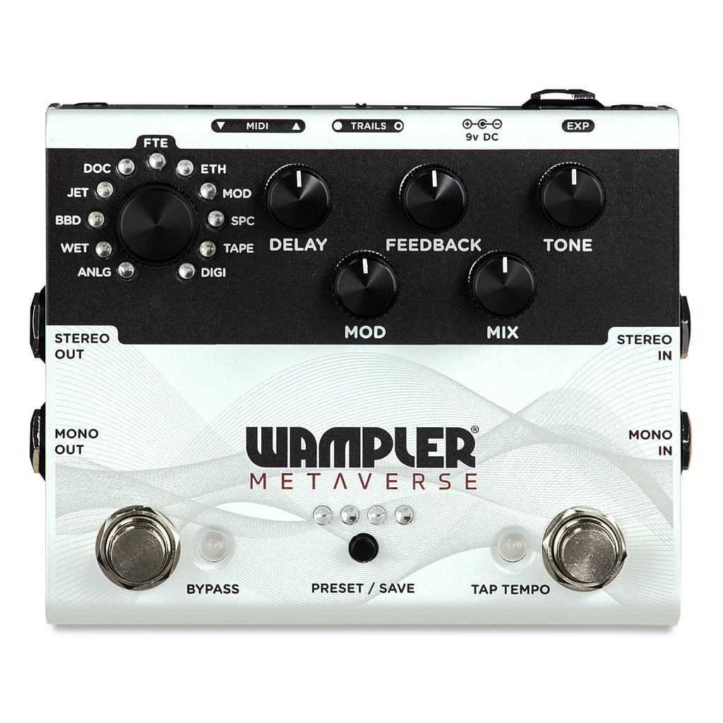 Wampler Metaverse pedal - side view stereo inputs and outputs