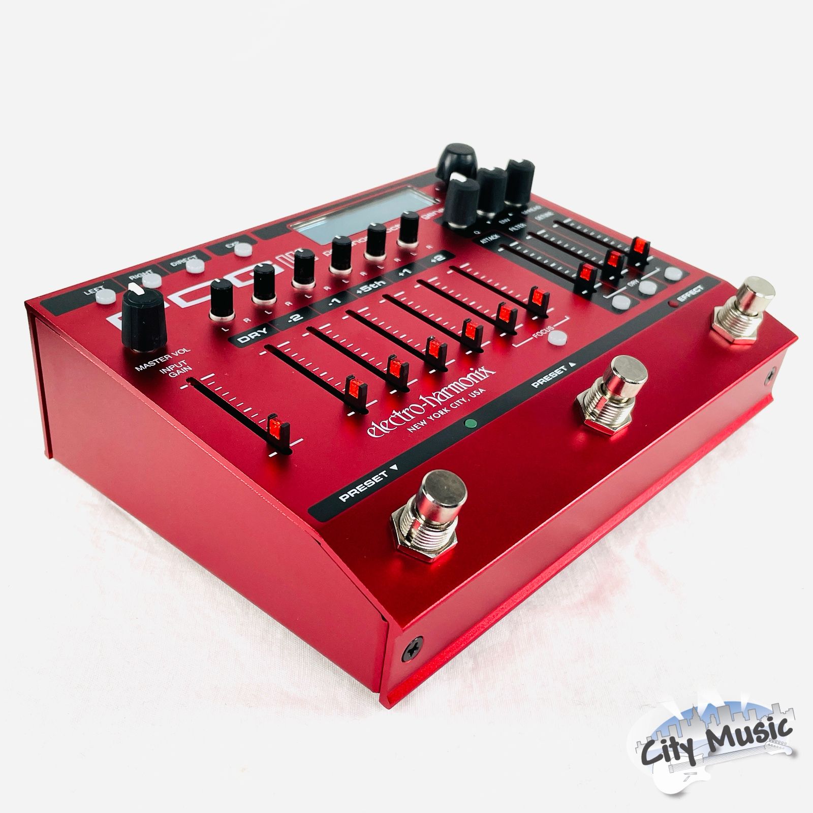 Electro-Harmonix POG3 octave pedal — sliders detail