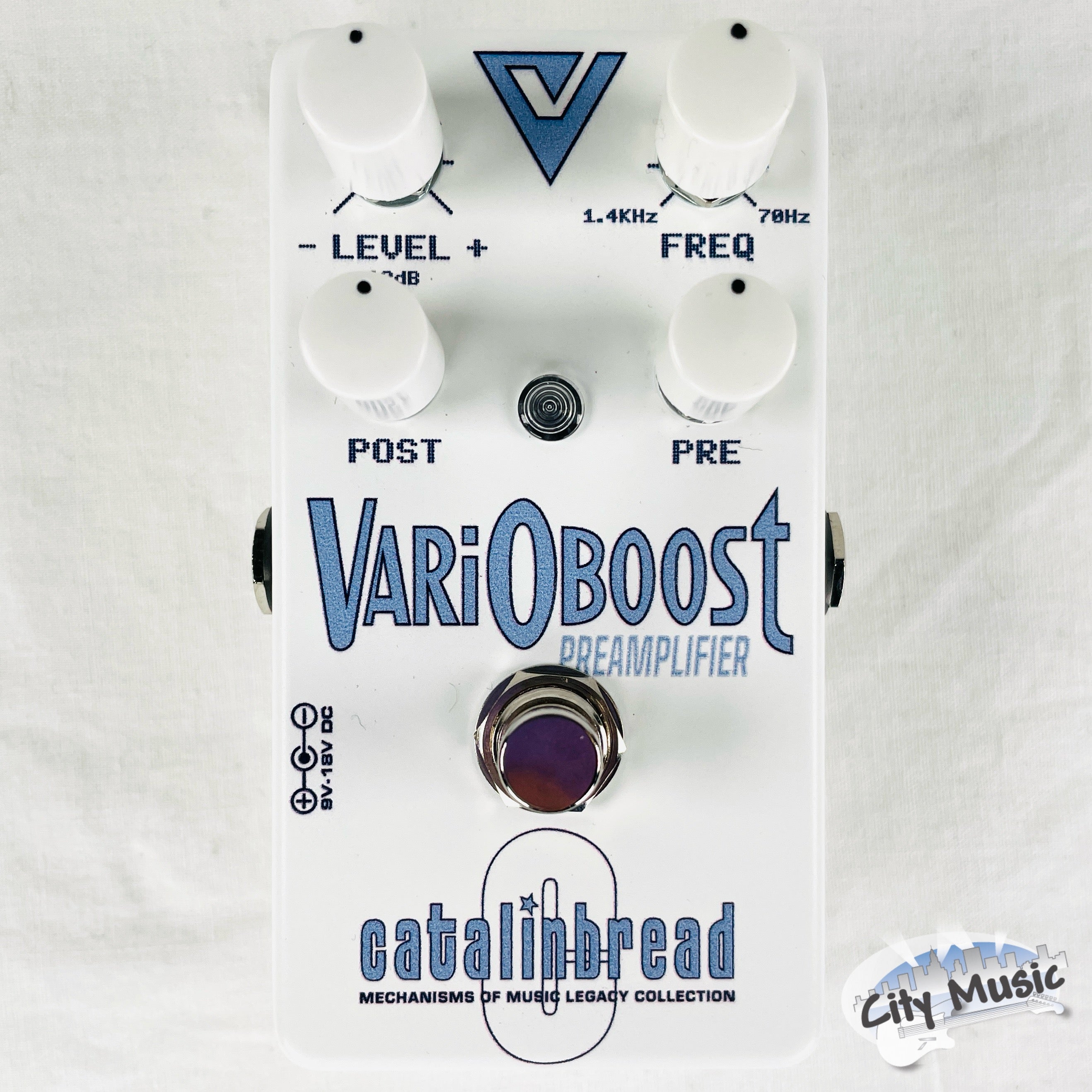 Catalinbread VariOboost preamp pedal - white front view