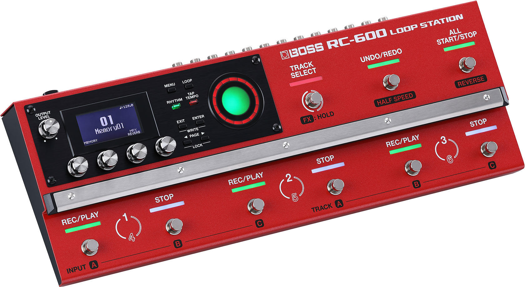 Boss RC-600 Loop Station pedal — footswitch layout