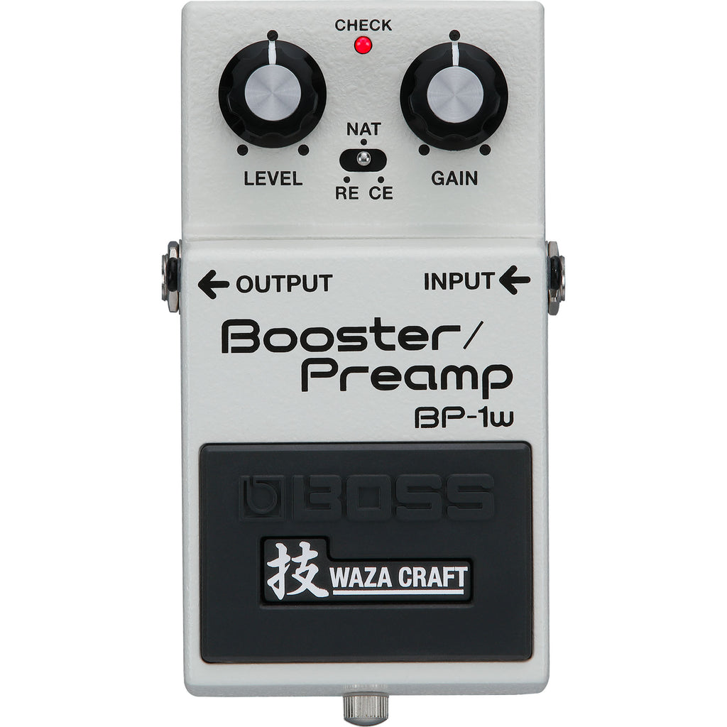Boss BP-1W Waza Craft booster preamp pedal — angled view
