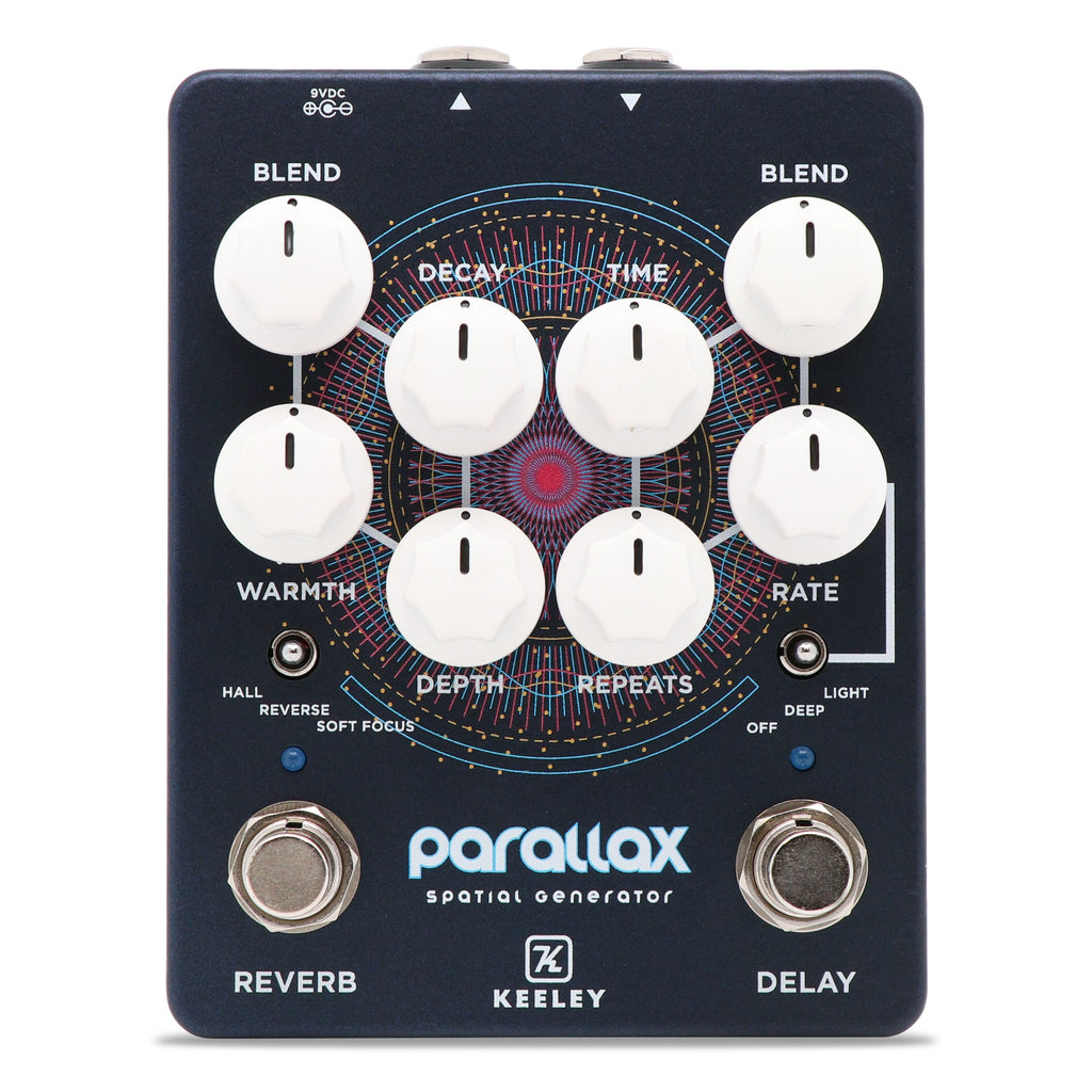 Keeley Parallax Spatial Generator reverb delay pedal — top view
