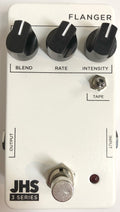 Used JHS 3 Series Flanger pedal — white enclosure, top view of knobs