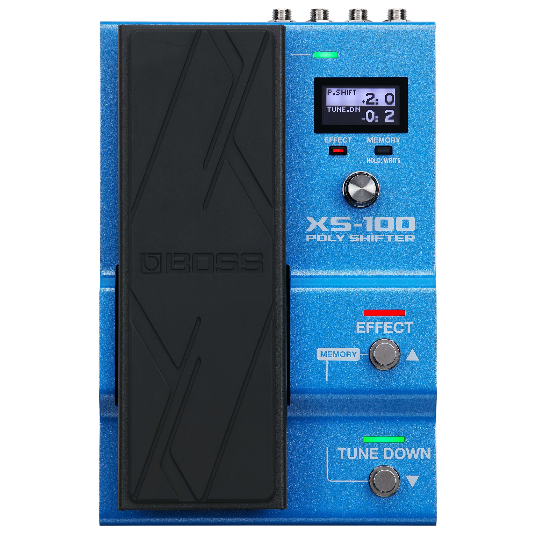 Boss XS-100 Poly Shifter pitch-shift guitar pedal — top view