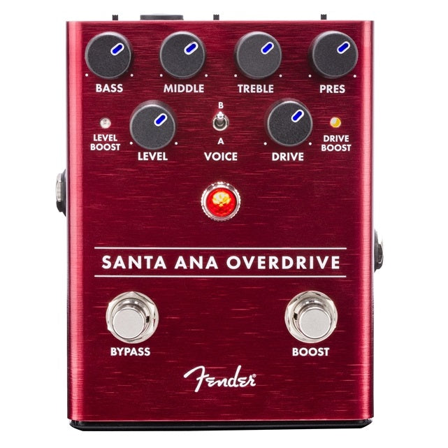 Fender Santa Ana Overdrive pedal — control knobs and voicing switch detail