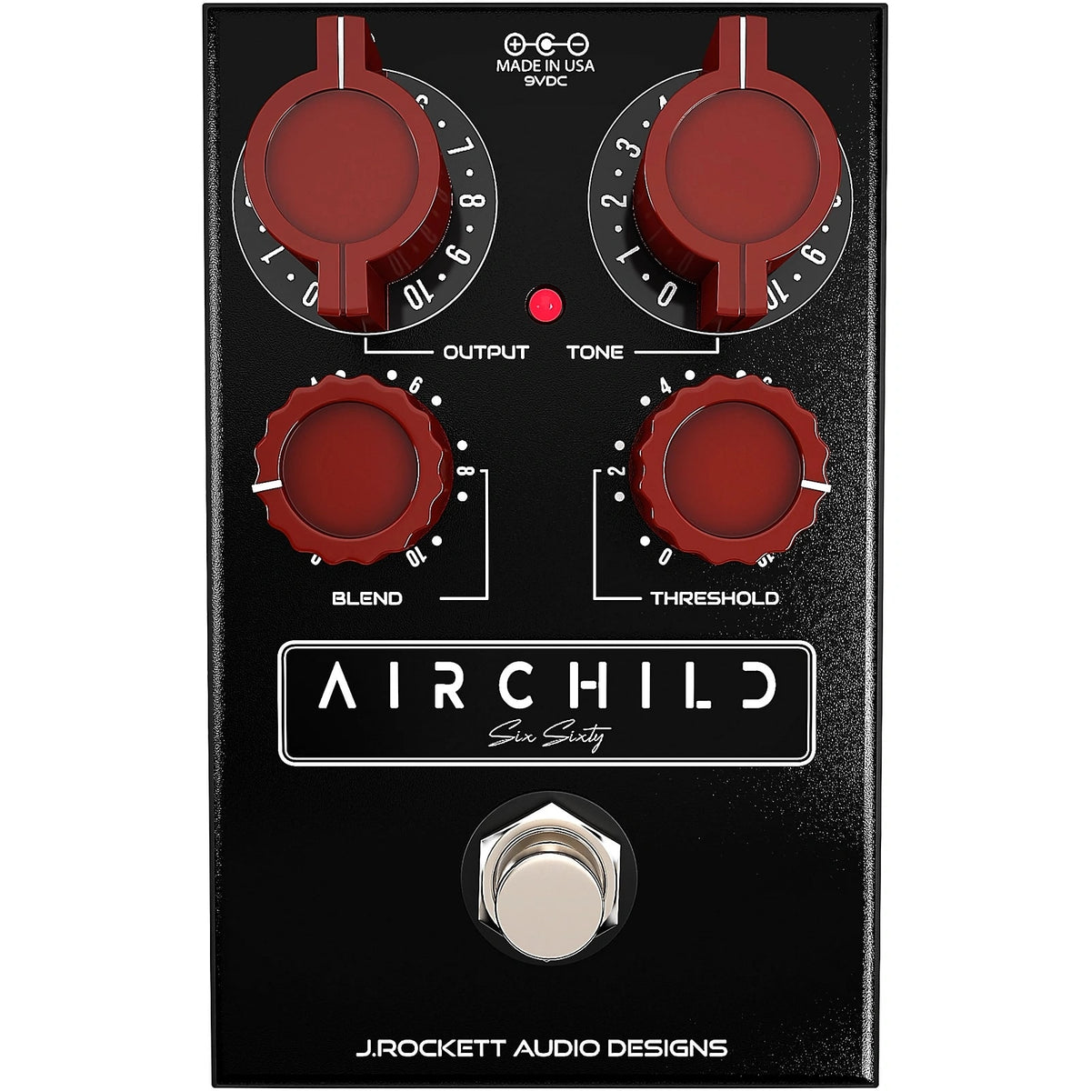 J. Rockett Airchild Six Sixty 660 black compressor pedal top view