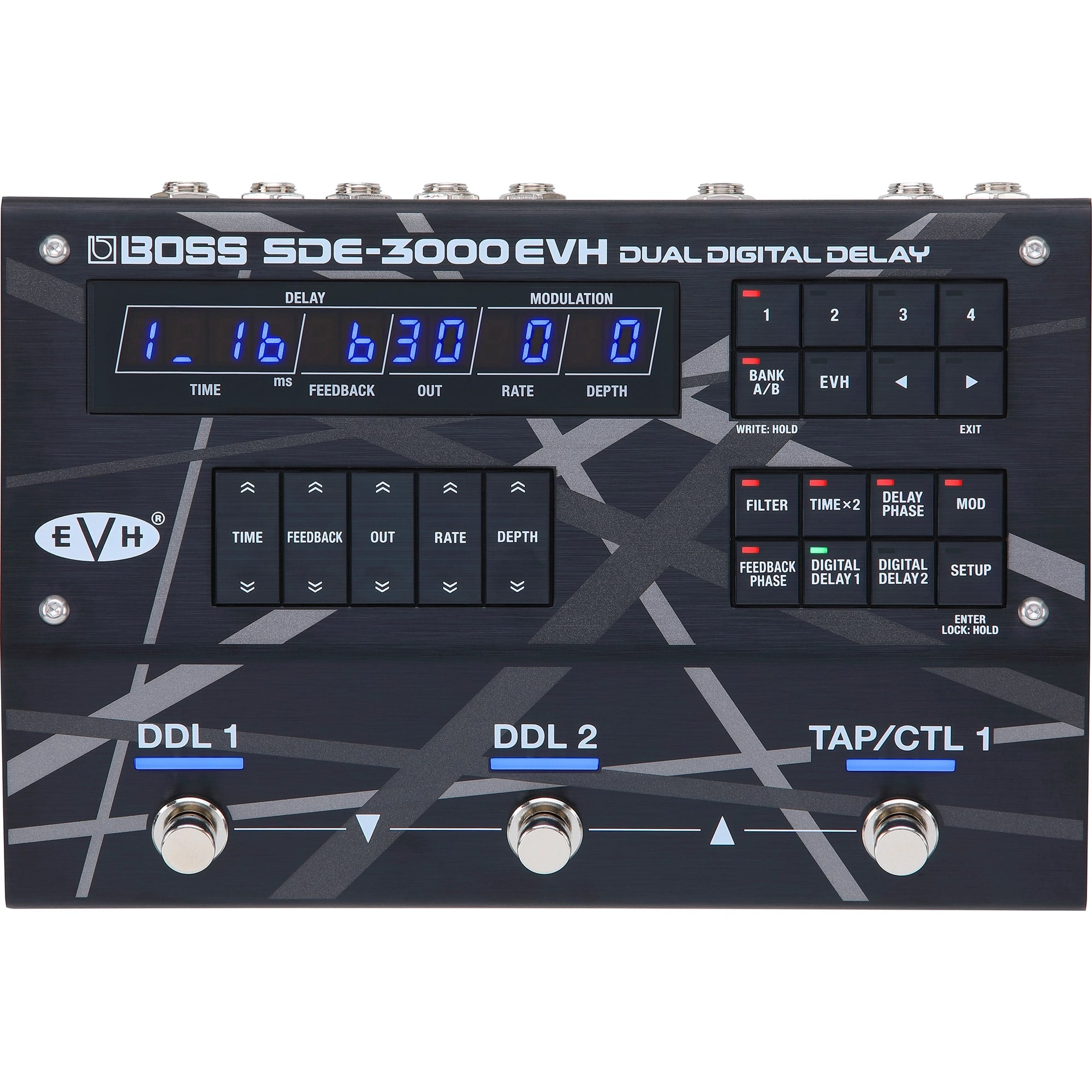 Boss SDE-3000EVH Van Halen delay pedal — angled view