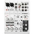 Yamaha AG06 6-channel USB mixer audio interface, white chassis top view