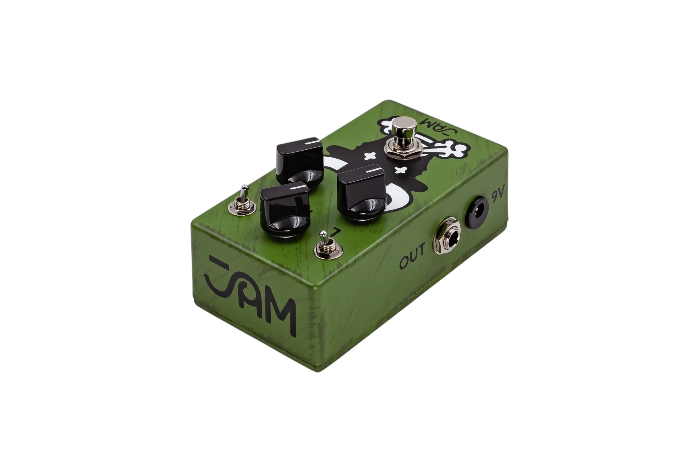 JAM Pedals Octaurus green octave fuzz pedal — toggle switch detail