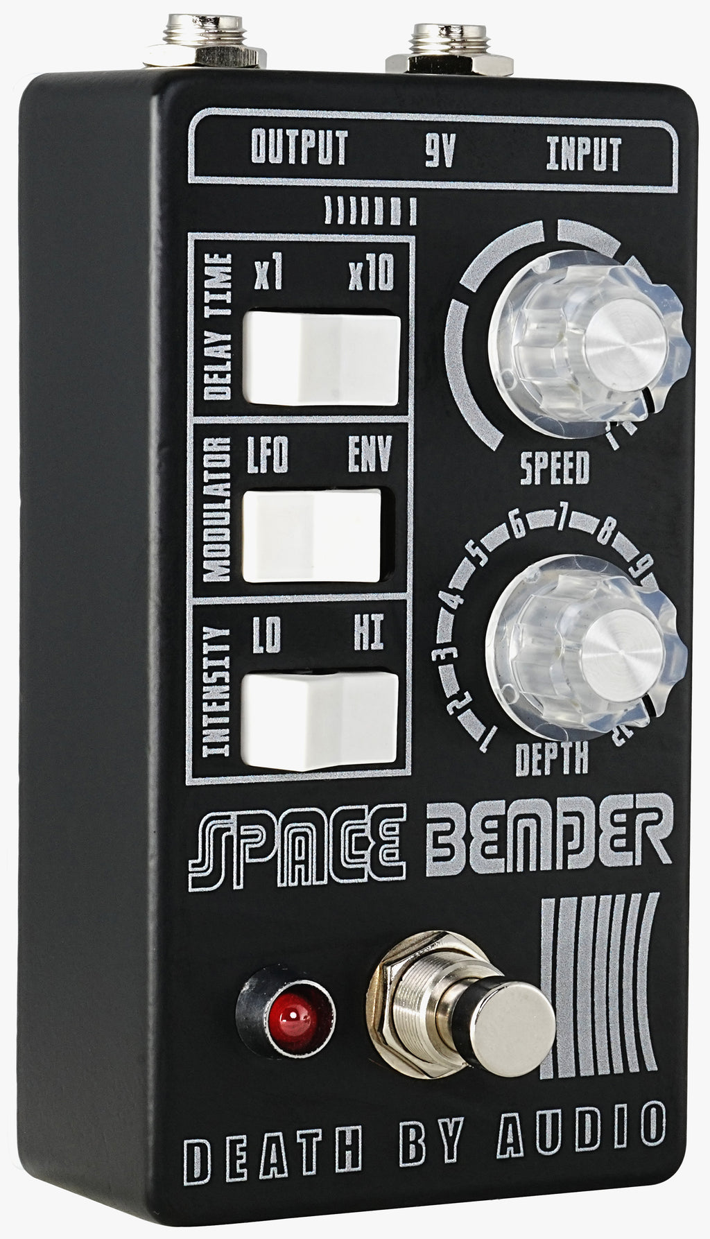 Death By Audio Space Bender chorus/flanger pedal — angled view