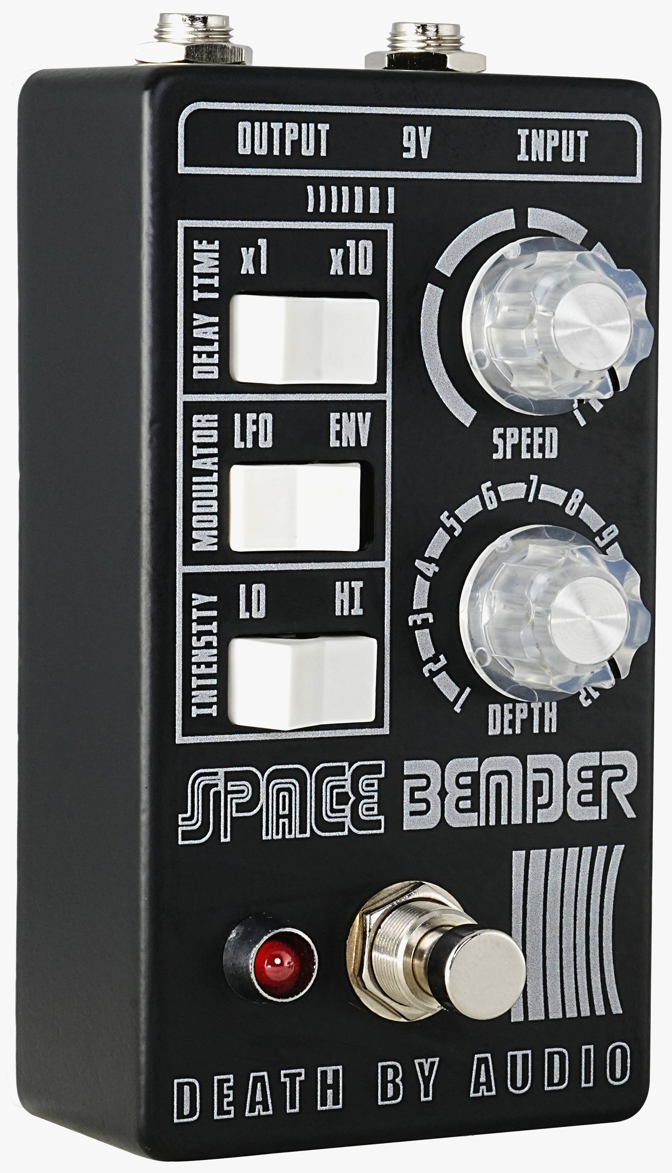 Death By Audio Space Bender chorus/flanger pedal — angled view