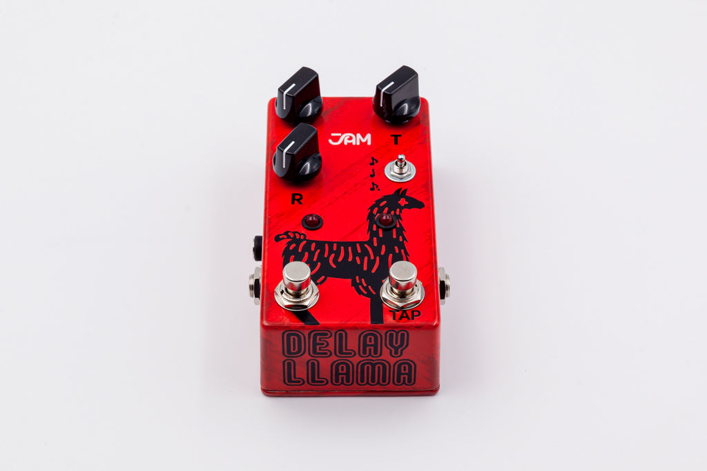 JAM Pedals Delay Llama mk.3 delay pedal — tap tempo toggle detail