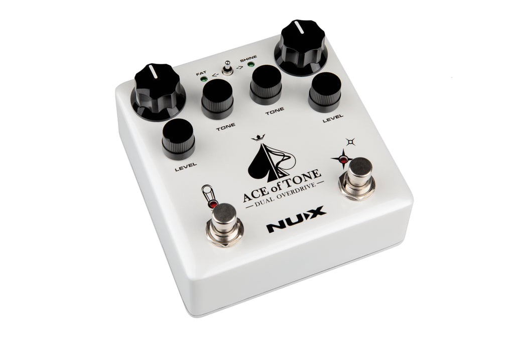NUX NDO-5 Ace of Tone dual overdrive pedal — side jacks view