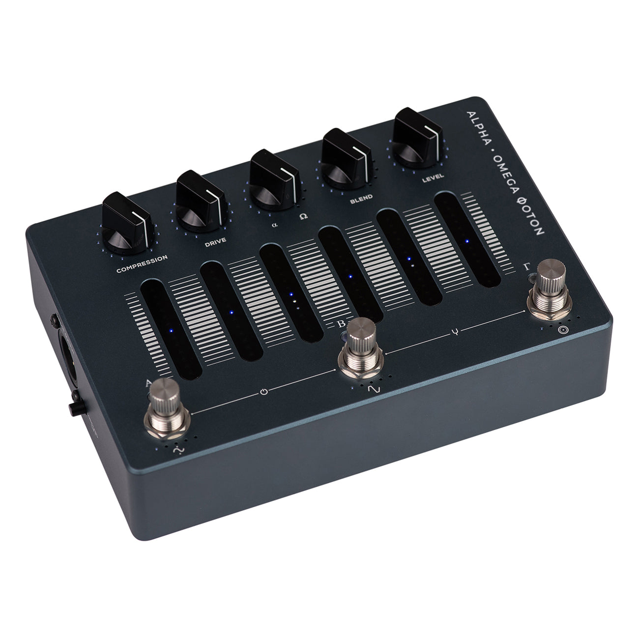 Used Darkglass Alpha Omega Photon bass pedal - side jacks view