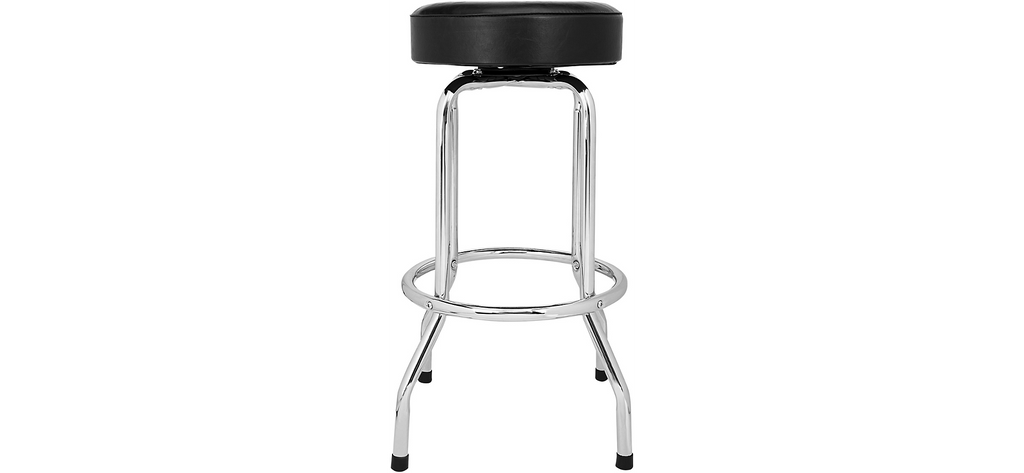 Fender Custom Shop Pinstripe 24 in. barstool — black vinyl swivel seat, chrome frame