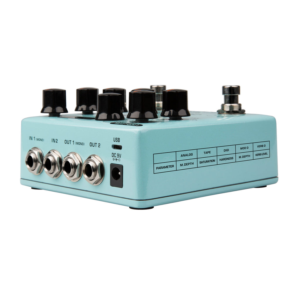 NUX NDD-6 Duotime dual delay pedal — rear panel view