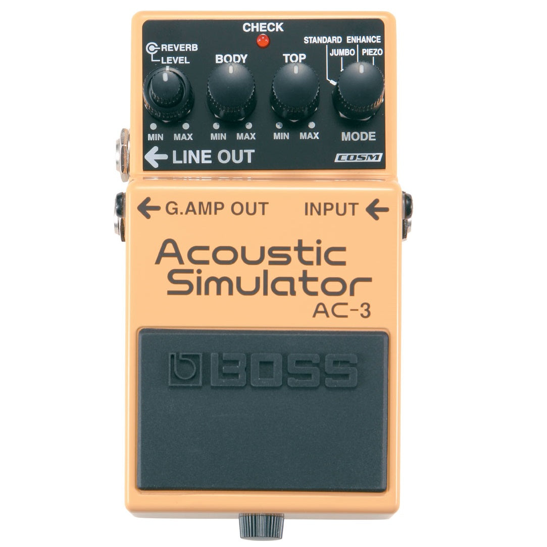 Boss AC-3 Acoustic Simulator pedal — side profile