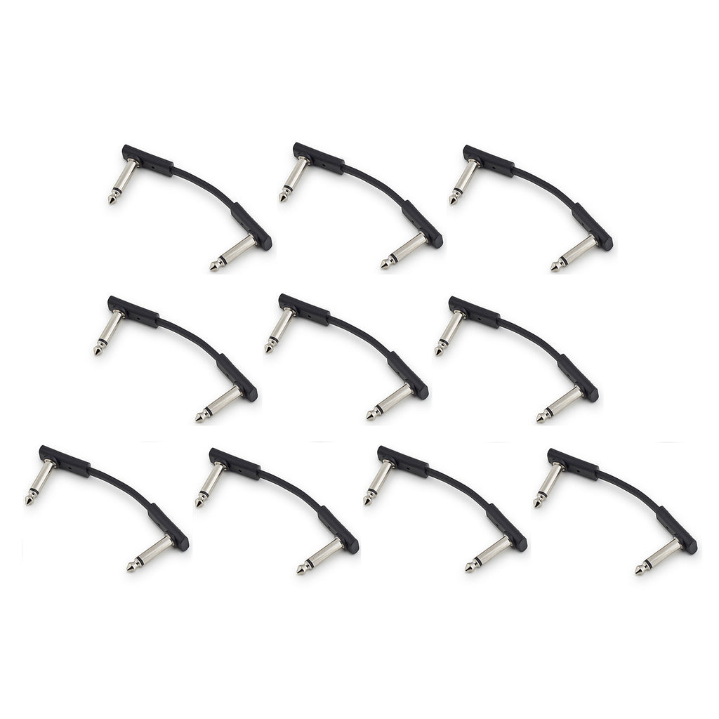 RockBoard Flat Patch Cable 5 cm 1.97" Black 10 Pack For Guitar Effects Pedals