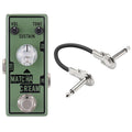 Tone City Matcha Cream green mini fuzz pedal with one included patch cable