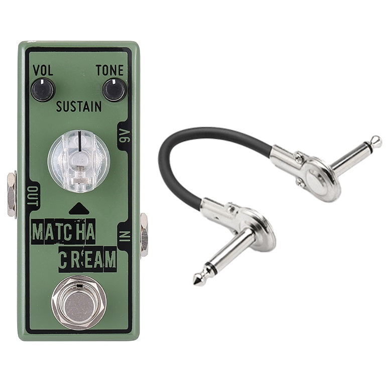 Tone City Matcha Cream fuzz pedal Vol, Tone and Sustain knobs detail
