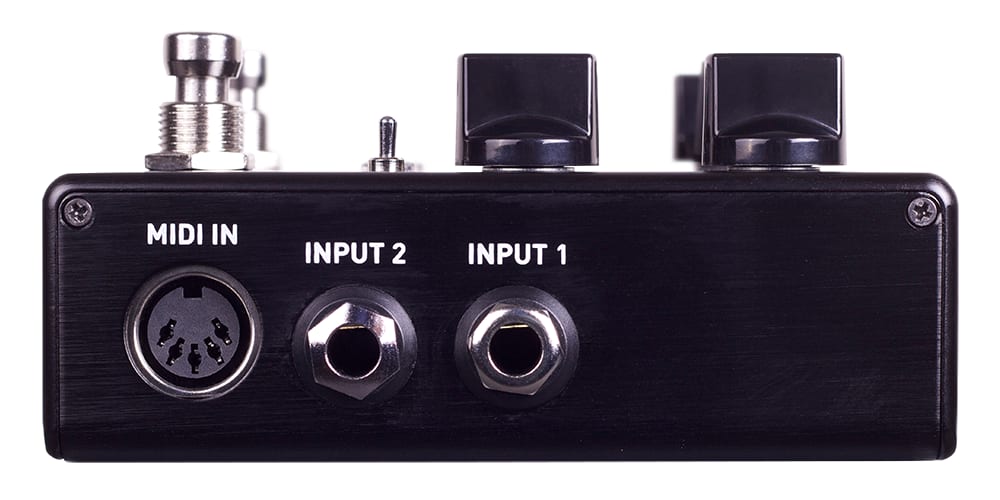Source Audio Encounter delay reverb pedal — side input jacks