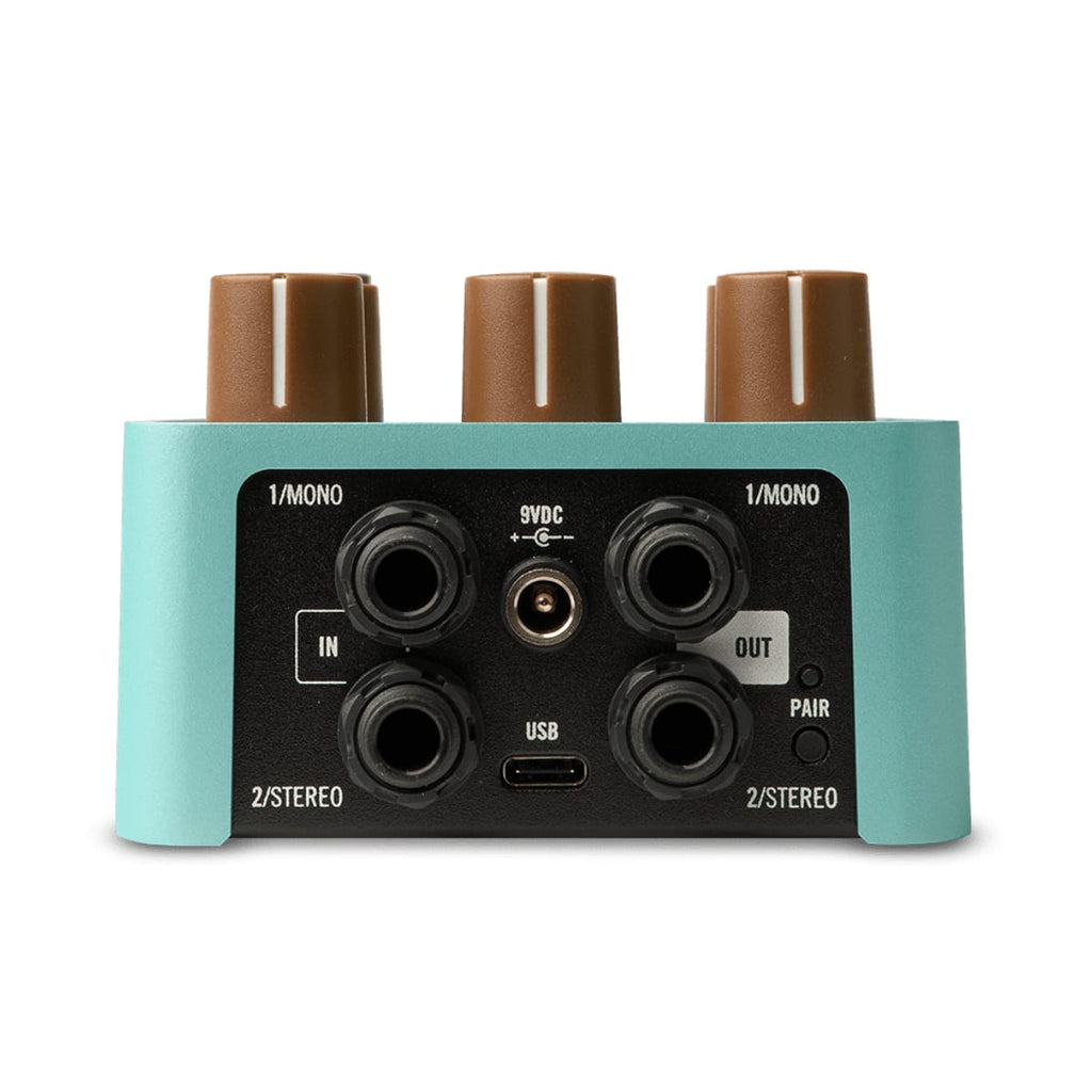 Universal Audio Del-Verb reverb delay pedal — top jacks and rear panel