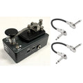 Coppersound Telegraph V2 killswitch pedal — Gotham Grey enclosure with telegraph key and two patch cables
