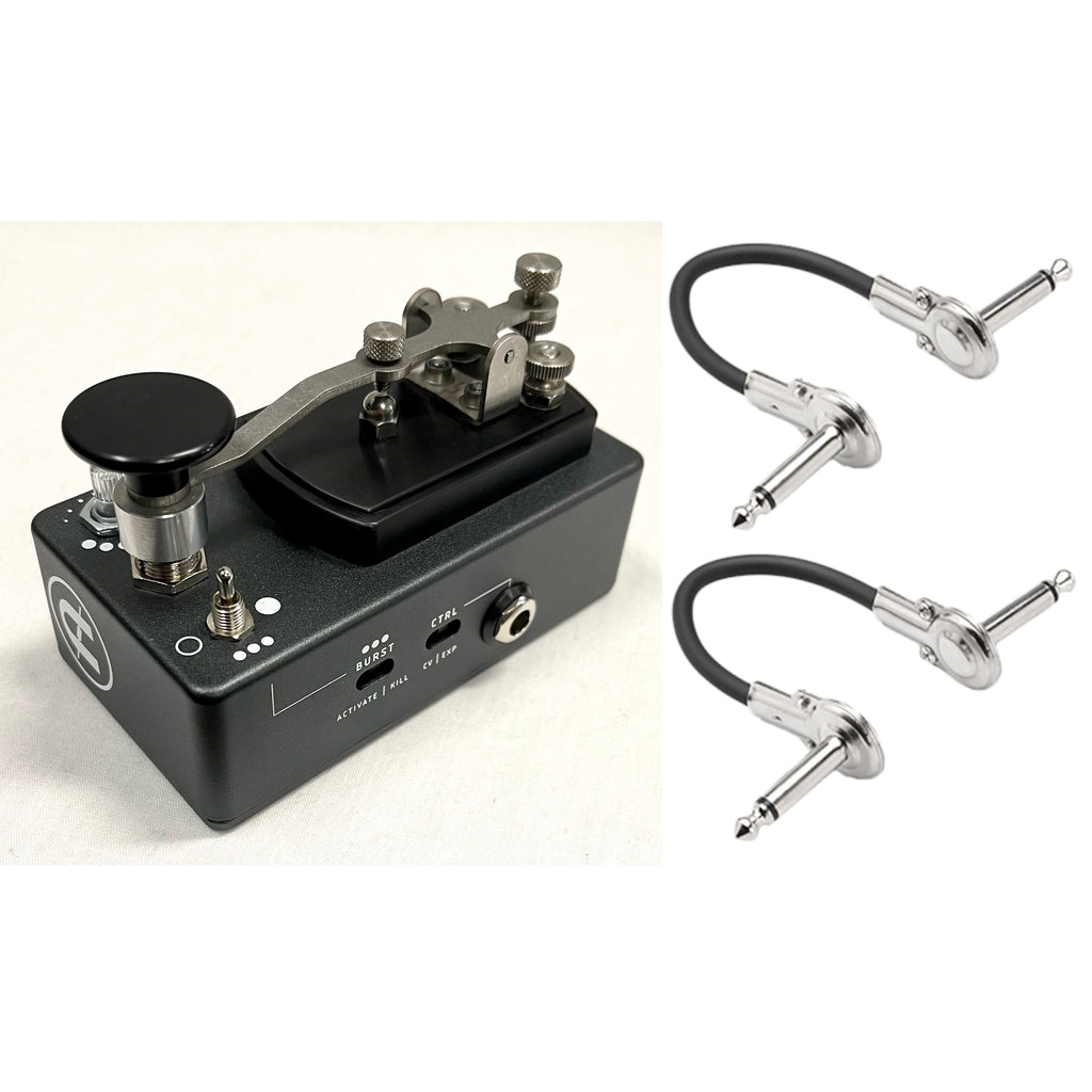 Coppersound Telegraph V2 killswitch pedal — angled view of Gotham Grey enclosure