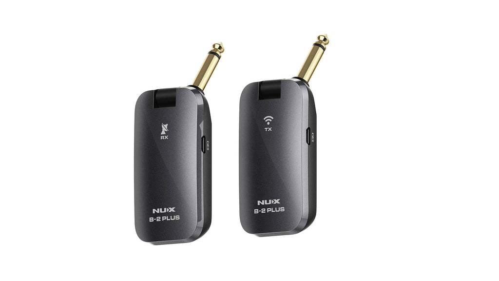 NUX B-2 Plus wireless guitar system — black transmitter and receiver