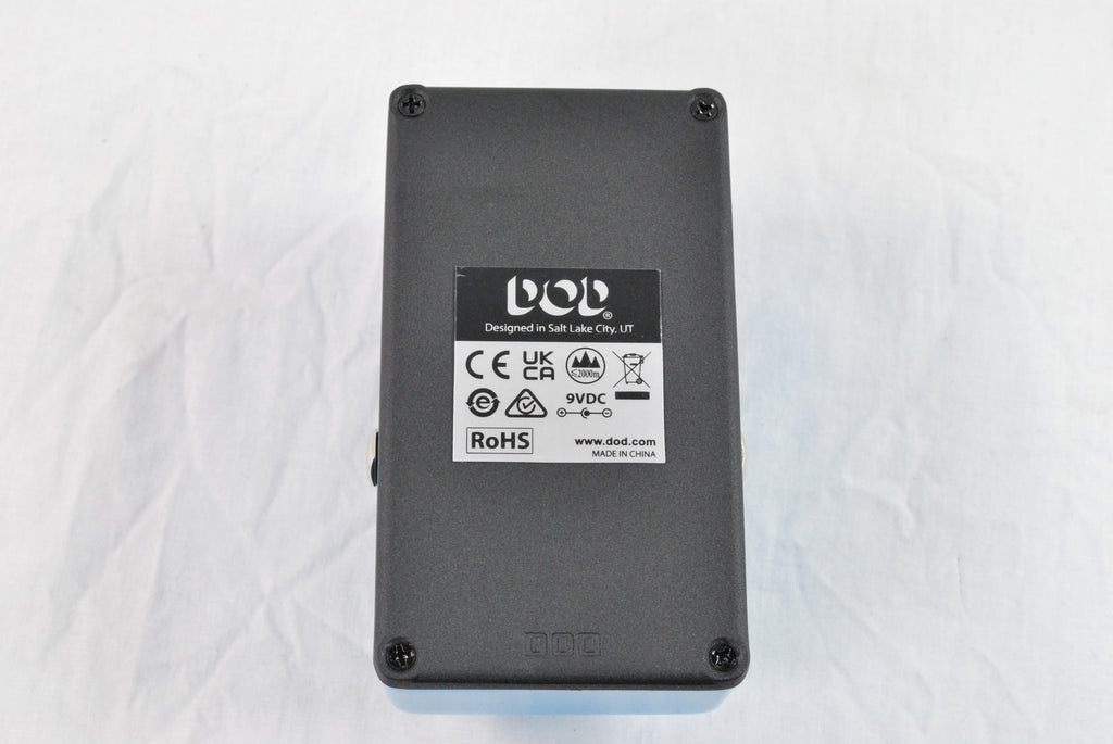 Used DOD Chthonic fuzz pedal — angle view