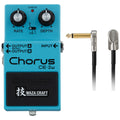Boss CE-2W Waza Craft chorus pedal — blue front with patch cable