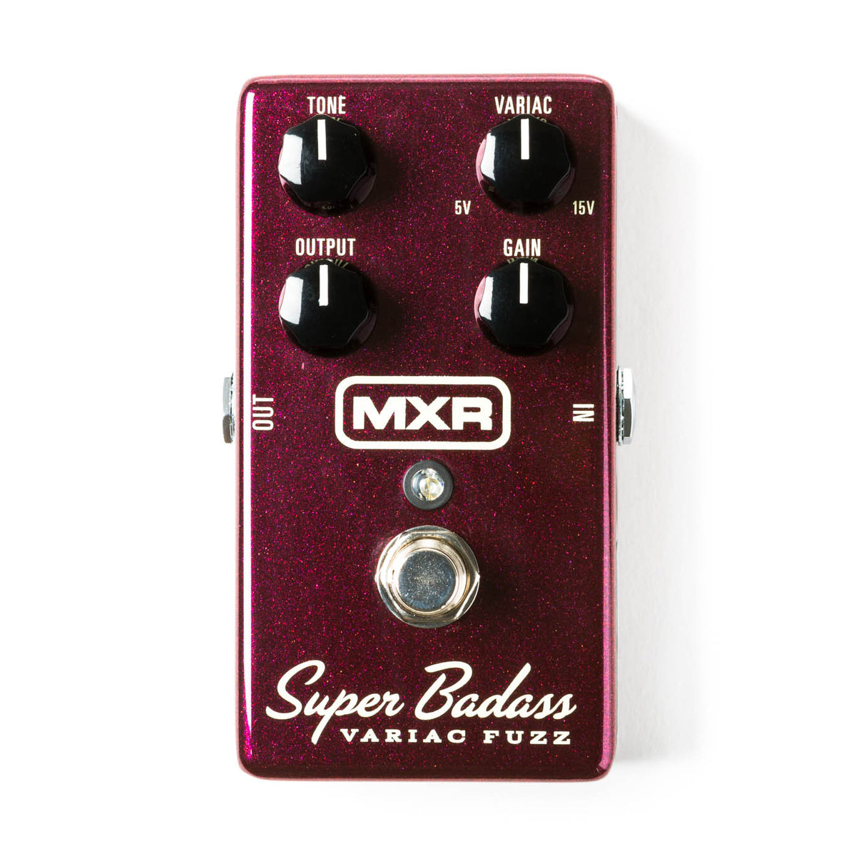 MXR M236 Super Badass Variac Fuzz — angled view footswitch