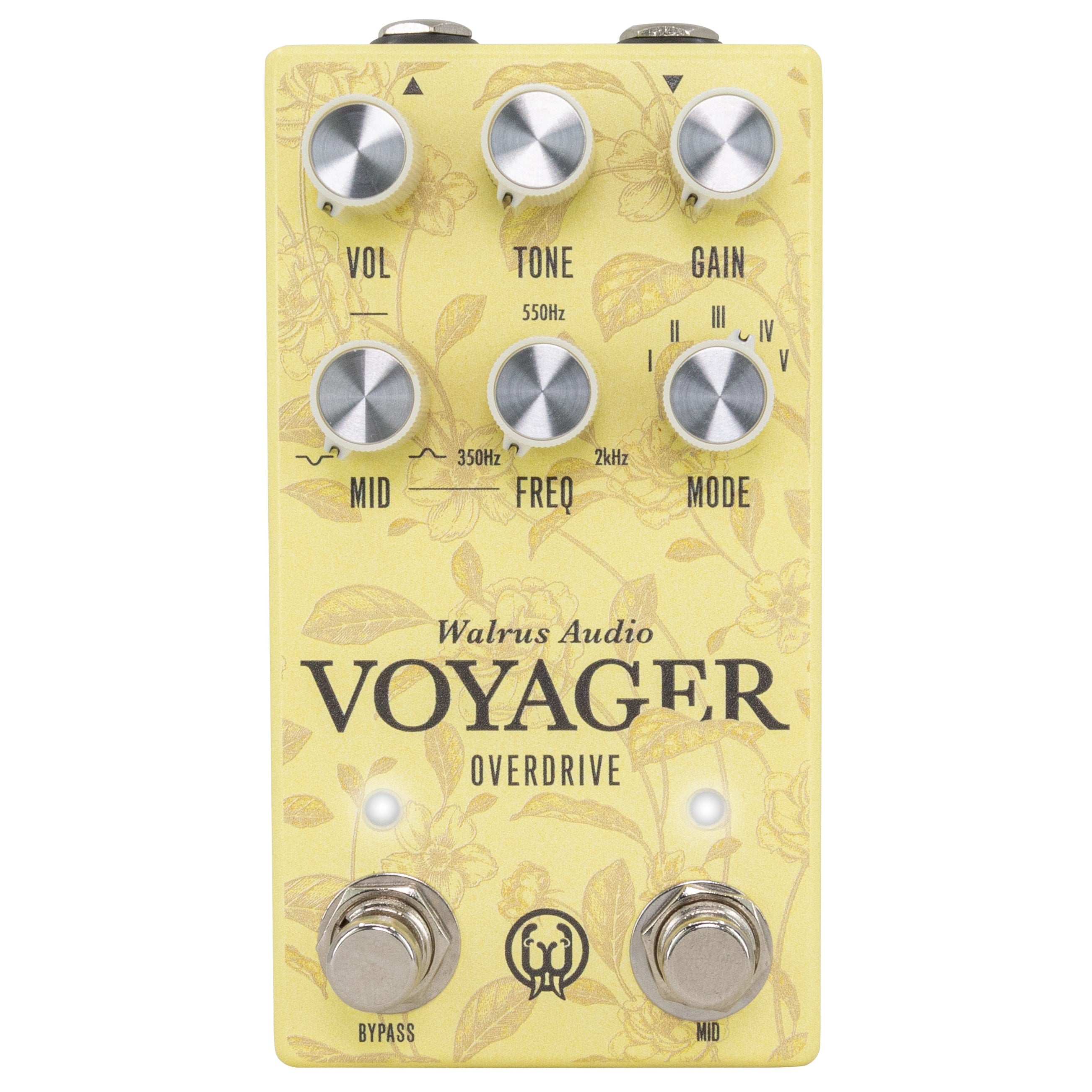 Walrus Audio Voyager MKII overdrive pedal Floral — angled view