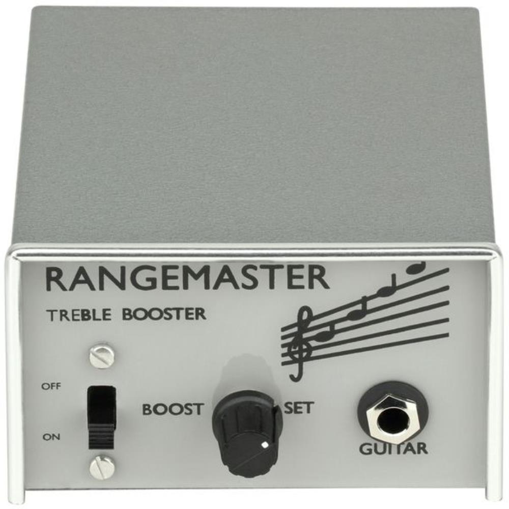 British Pedal Company Dallas Rangemaster treble booster — angled view