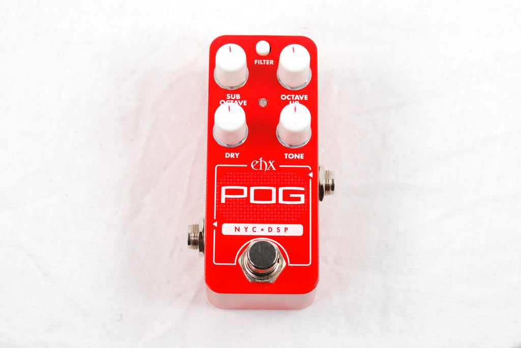 Electro-Harmonix Pico POG octave pedal — red enclosure, top view