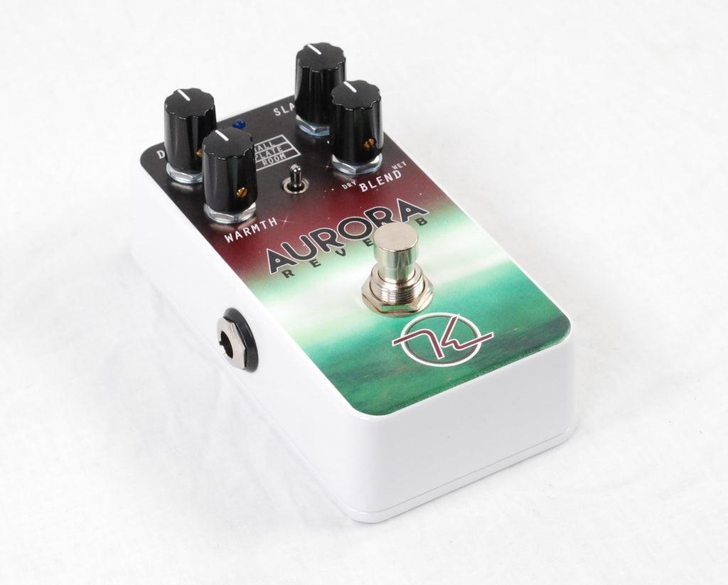 Keeley Aurora Reverb pedal — side view showing input and output jacks