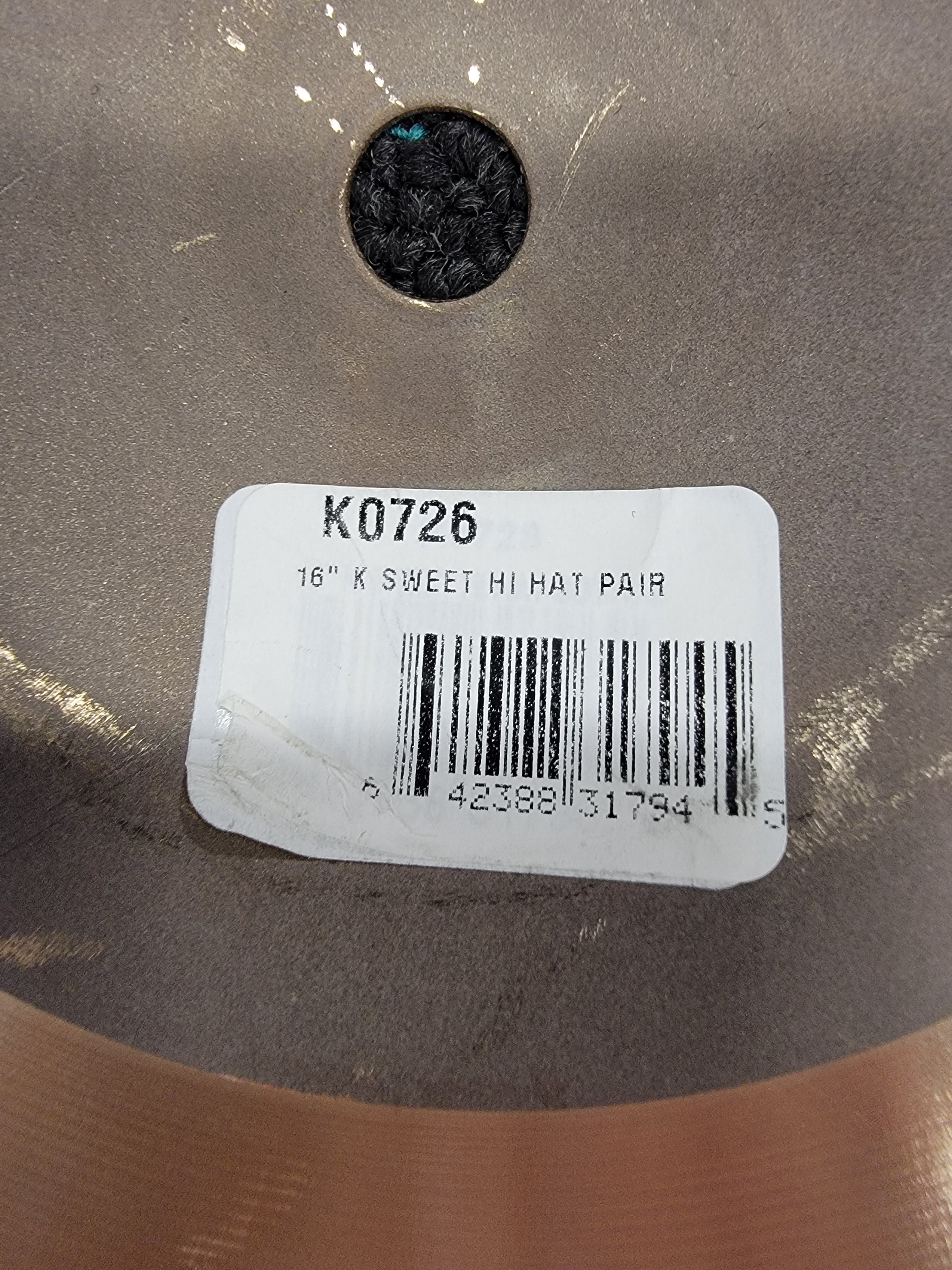 Zildjian K Sweet Hi-Hat 16in pair - dark tonal finish overhead view