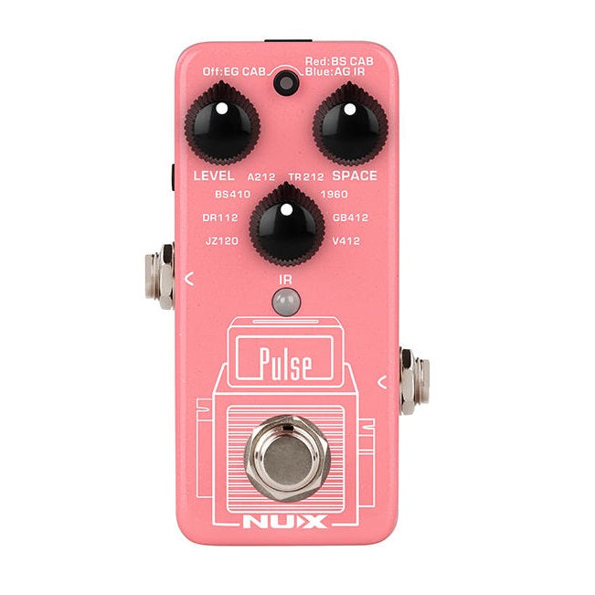 NUX NSS-4 Pulse pedal angled view showing knobs and footswitch