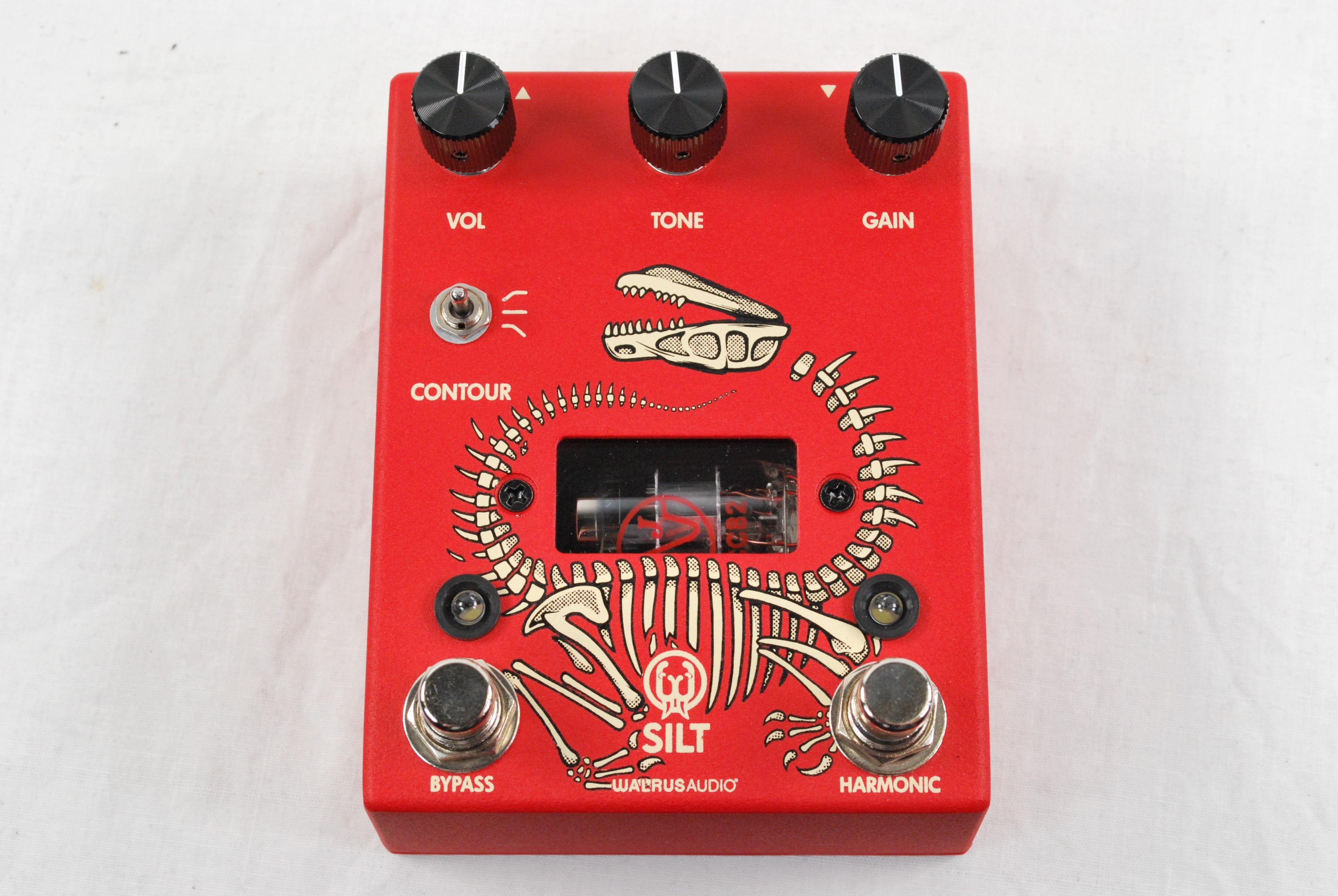 Walrus Audio SILT Red tube fuzz pedal — used, angled view