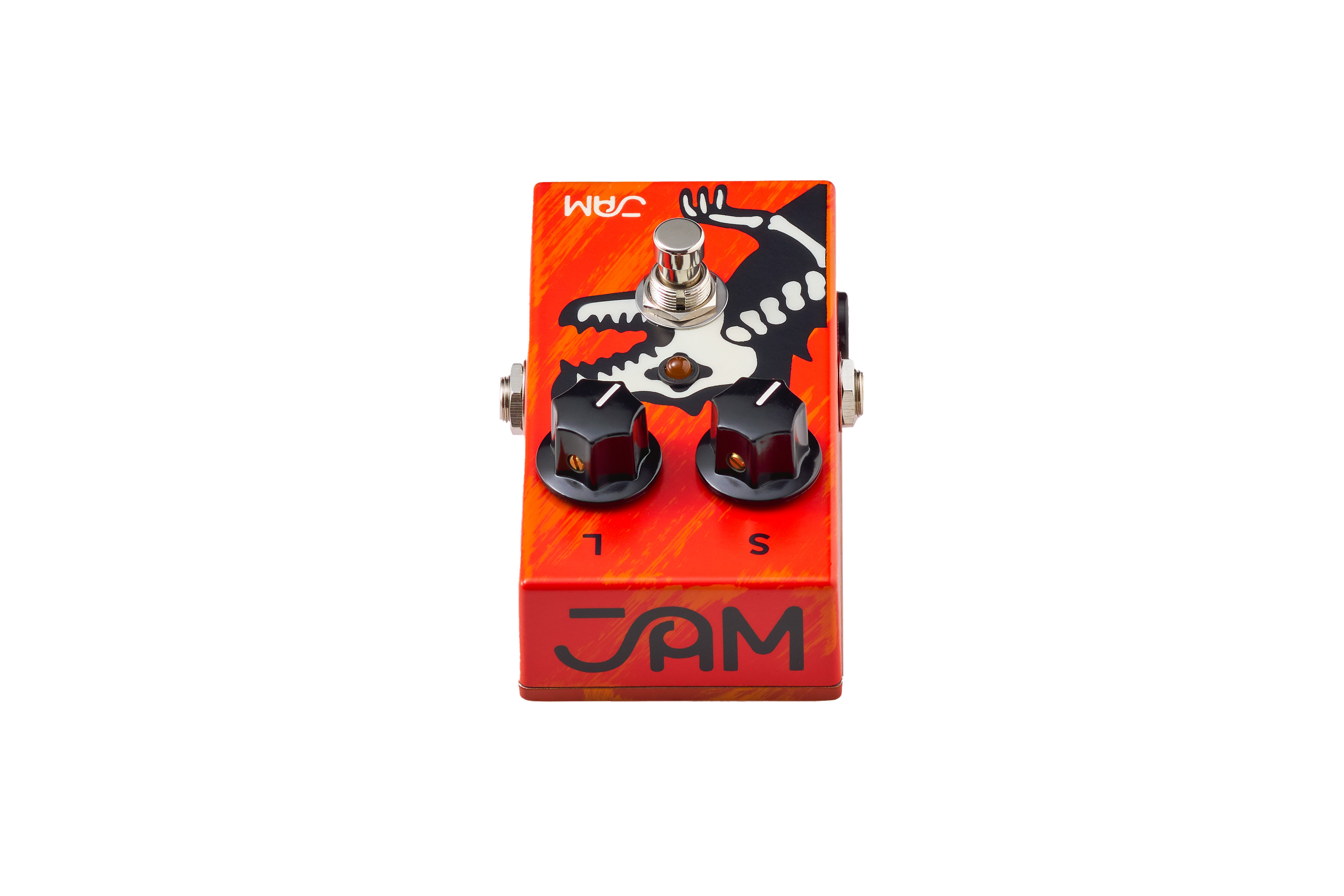 JAM Pedals Dyna-ssoR red compressor pedal — specifications graphic