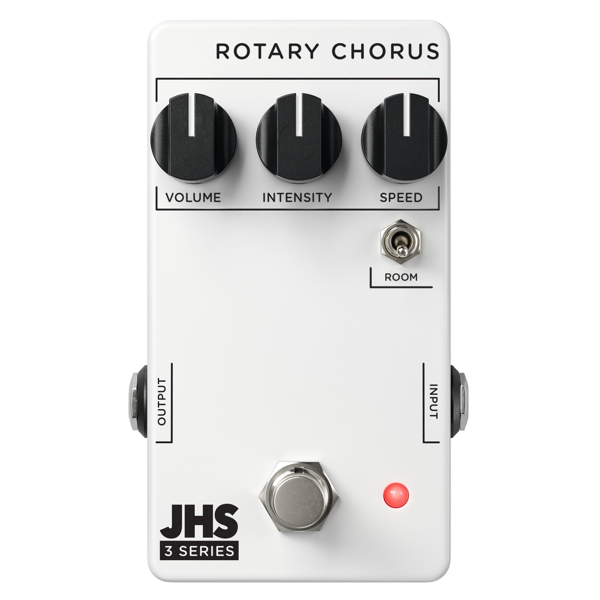 JHS 3 Series Rotary Chorus pedal — white enclosure, alternate angle