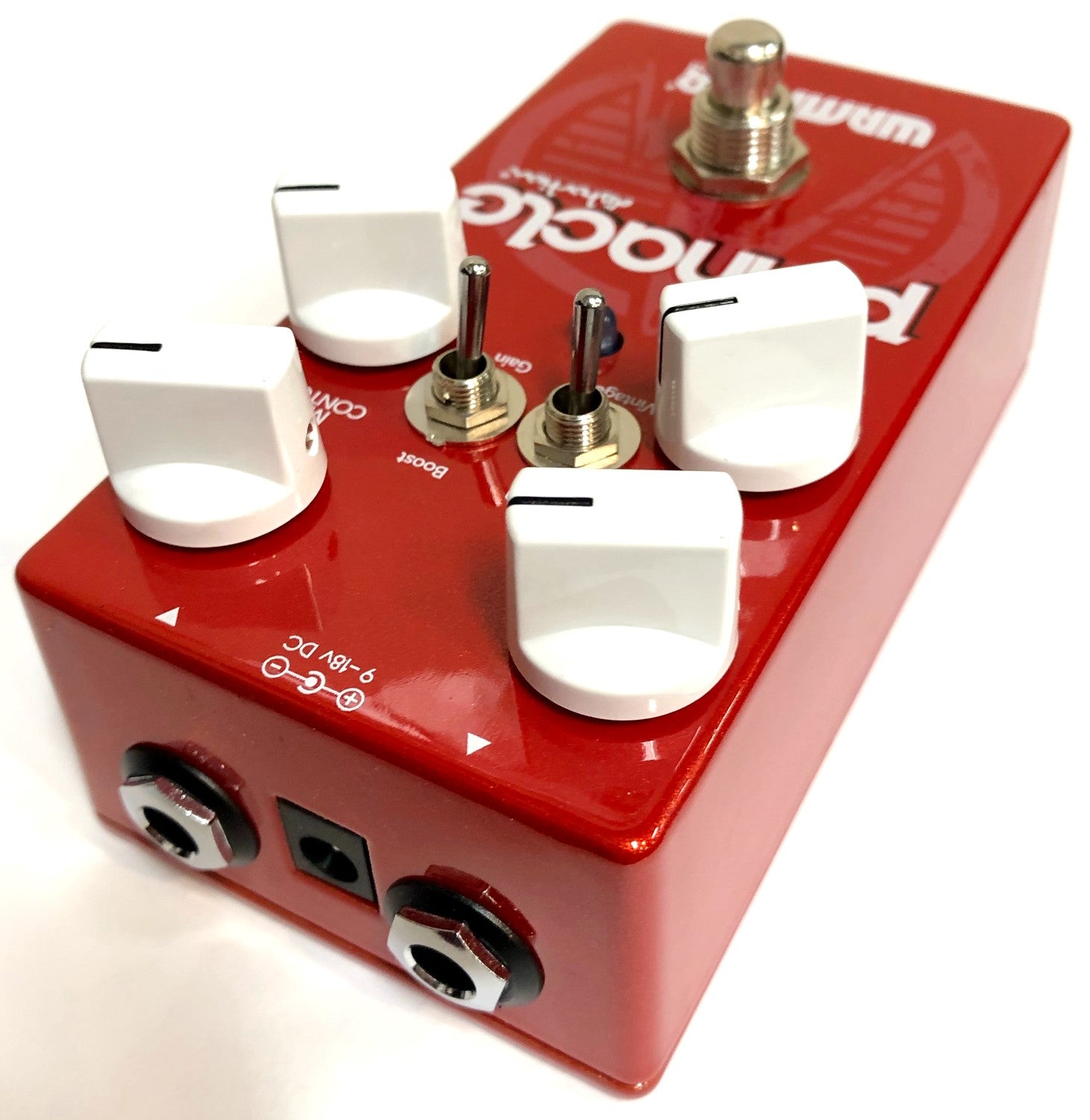 Used Wampler Pinnacle distortion pedal side view input output jacks